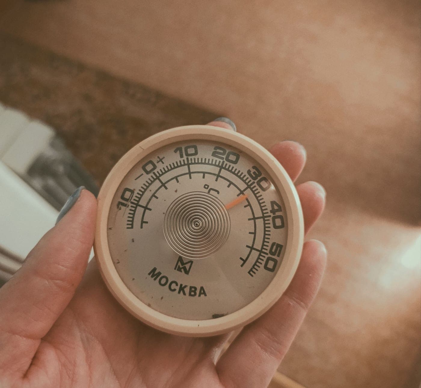 Temperature gauge on a stainless brewing tank